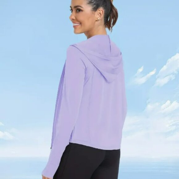Women's Light PURPLE Lightweight Sun Protection Hoodies - Like New - Picture 2 of 2